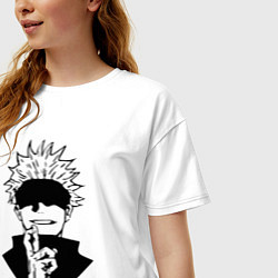 Футболка оверсайз женская Магическая битва, цвет: белый — фото 2