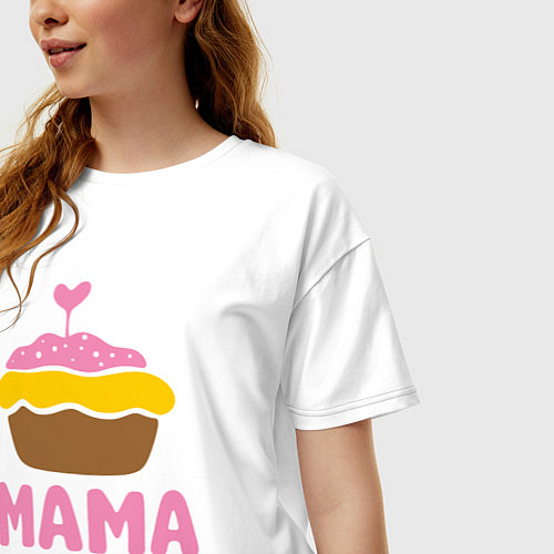 Женская футболка оверсайз Мама / Белый – фото 3