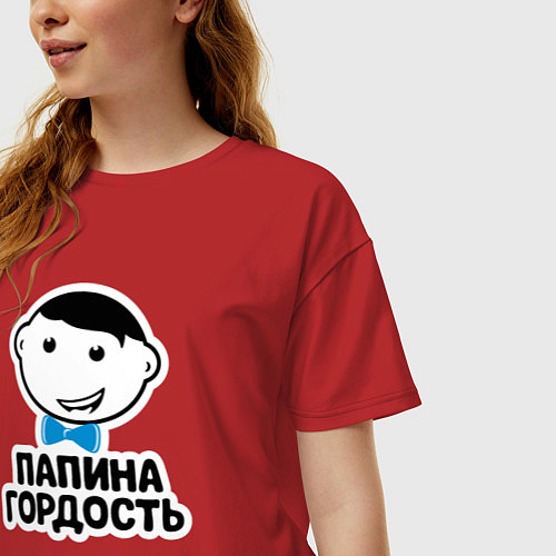 Женская футболка оверсайз Папина гордость / Красный – фото 3