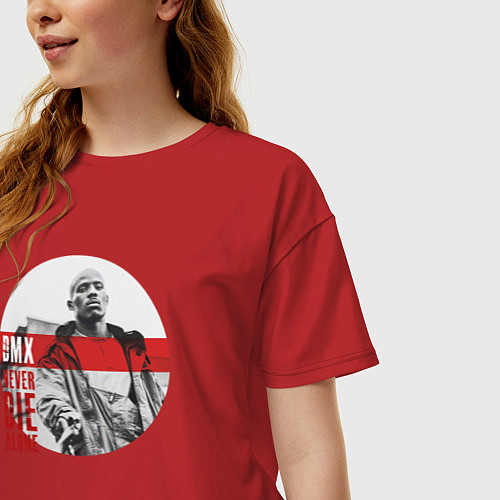 Женская футболка оверсайз DMX Earl Simmons / Красный – фото 3