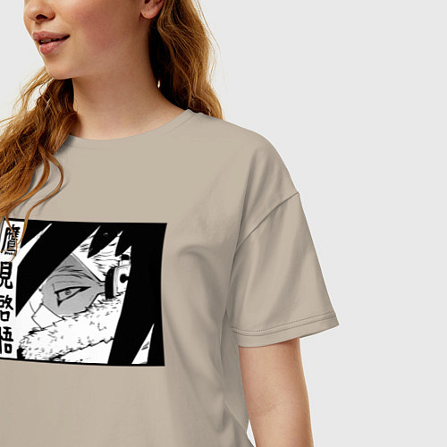 Женская футболка оверсайз Моя геройская академия Hawks / Миндальный – фото 3