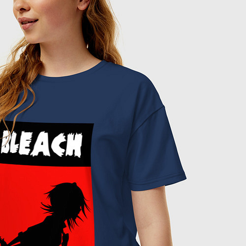 Женская футболка оверсайз Bleach art / Тёмно-синий – фото 3