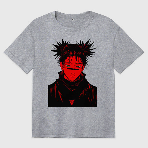 Женская футболка оверсайз Кровь Чосо Магическая Битва / Меланж – фото 1