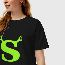 Футболка оверсайз женская Shrek: Logo S, цвет: черный — фото 2