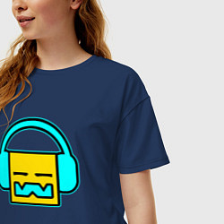 Футболка оверсайз женская Geometry Dash: Music, цвет: тёмно-синий — фото 2