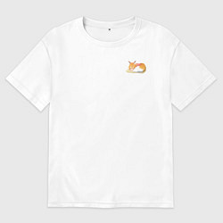 Футболка оверсайз женская Спящая Сэнко, цвет: белый