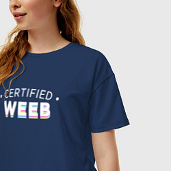 Футболка оверсайз женская Certified weeb, цвет: тёмно-синий — фото 2