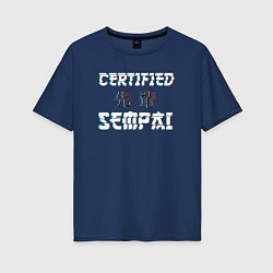 Футболка оверсайз женская Certified sempai, цвет: тёмно-синий