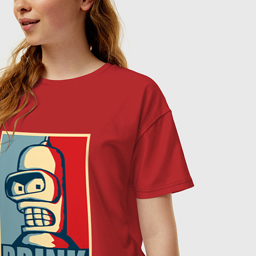 Женская футболка оверсайз Bender / Красный – фото 3