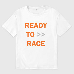 Футболка оверсайз женская KTM READY TO RACE спина Z, цвет: белый