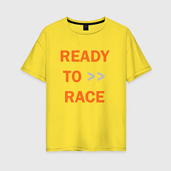 Футболка оверсайз женская KTM READY TO RACE спина Z, цвет: желтый