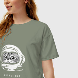 Футболка оверсайз женская Astro-cat, цвет: авокадо — фото 2
