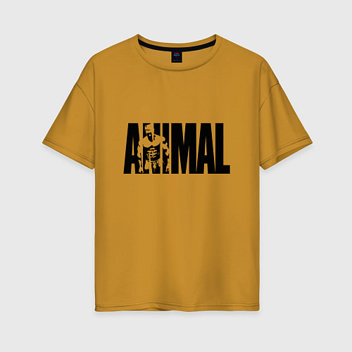 Женская футболка оверсайз ANIMAL ЭНИМАЛ / Горчичный – фото 1