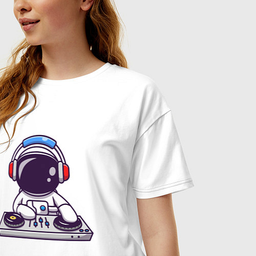 Женская футболка оверсайз ДИДЖЕЙ DJ Z / Белый – фото 3