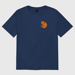 Футболка оверсайз женская Logo, цвет: тёмно-синий