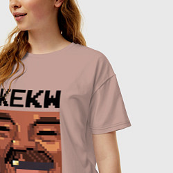 Футболка оверсайз женская Хуан Хойя Борха: KEKW, цвет: пыльно-розовый — фото 2