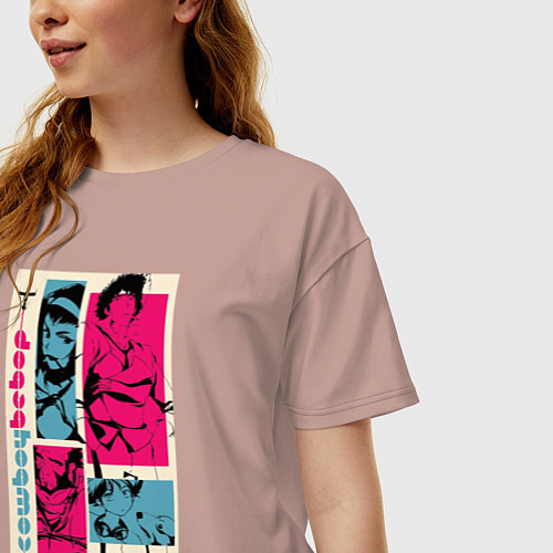 Женская футболка оверсайз Cowboy Bebop / Пыльно-розовый – фото 3