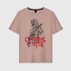 Футболка оверсайз женская Cannibal Corpse Труп Каннибала Z, цвет: пыльно-розовый