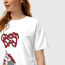 Футболка оверсайз женская Green Day Unicorn, цвет: белый — фото 2