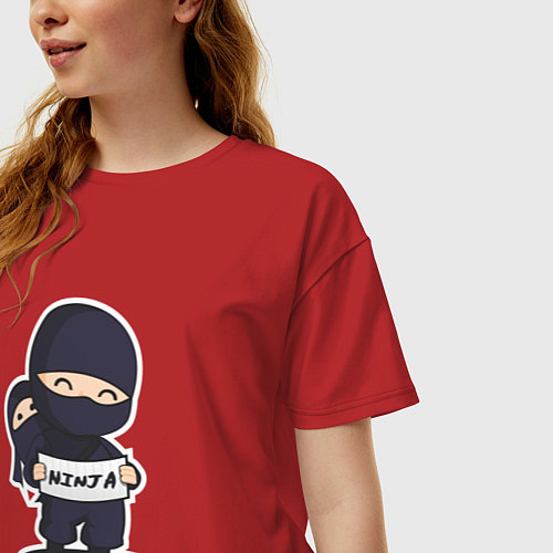 Женская футболка оверсайз Ниндзя / Красный – фото 3