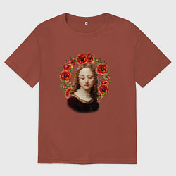 Футболка оверсайз женская Renaissance Maiden, цвет: кирпичный