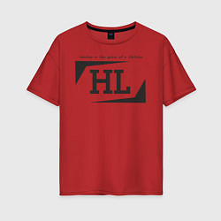 Футболка оверсайз женская Hockey life HL logo, цвет: красный