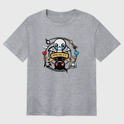 Футболка оверсайз женская THE BINDING OF ISAAC WHO AM I, цвет: меланж