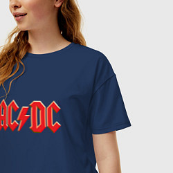 Футболка оверсайз женская ACDC, цвет: тёмно-синий — фото 2