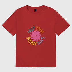 Футболка оверсайз женская Keep Your Sunny Days, цвет: красный
