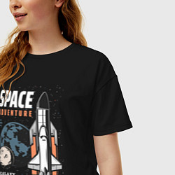 Футболка оверсайз женская Space Adventure, цвет: черный — фото 2
