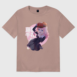 Футболка оверсайз женская Chika Fujiwara, цвет: пыльно-розовый