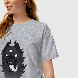 Футболка оверсайз женская Адская гончая, цвет: меланж — фото 2