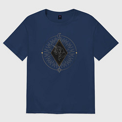 Футболка оверсайз женская Карта таро единорог, цвет: тёмно-синий