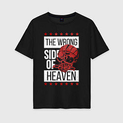 Футболка оверсайз женская The wrong side of hell, цвет: черный