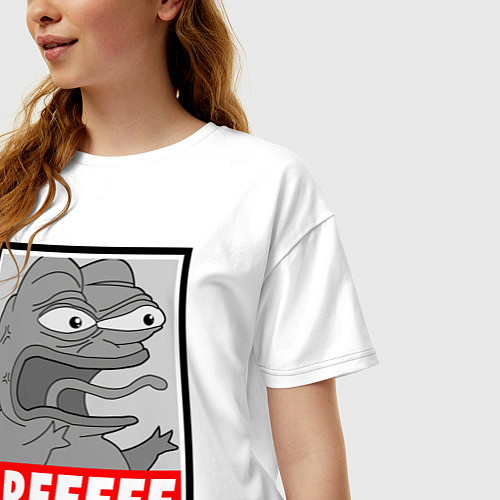 Женская футболка оверсайз Pepe trigger / Белый – фото 3