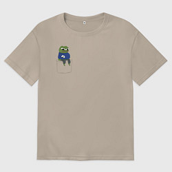 Футболка оверсайз женская Pepe Thinking room, цвет: миндальный