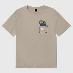 Футболка оверсайз женская Pepe simp, цвет: миндальный