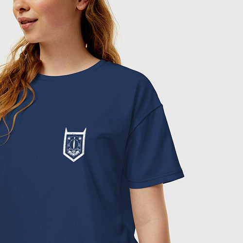 Женская футболка оверсайз Babyls Demon School / Тёмно-синий – фото 3