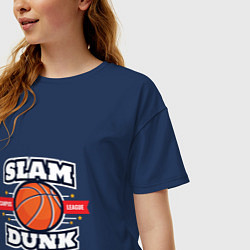 Футболка оверсайз женская Slam Dunk, цвет: тёмно-синий — фото 2