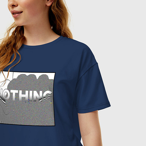 Женская футболка оверсайз NOTHING / Тёмно-синий – фото 3