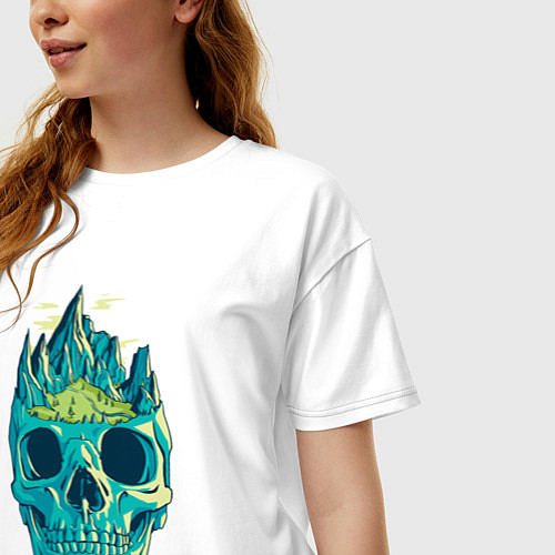 Женская футболка оверсайз Скала Черепа Skull Mountain / Белый – фото 3