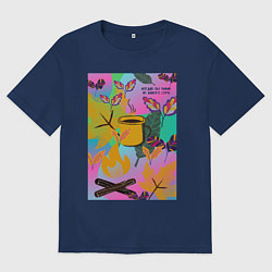 Футболка оверсайз женская Когда б вы знали, цвет: тёмно-синий