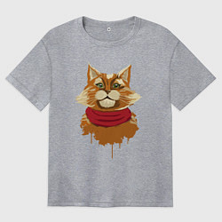 Футболка оверсайз женская Рыжий Кот, цвет: меланж