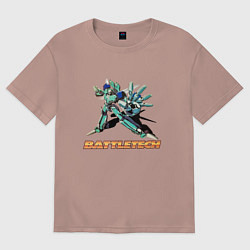 Футболка оверсайз женская Battletech Comics, цвет: пыльно-розовый