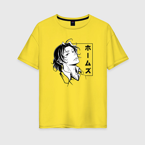 Женская футболка оверсайз Sharokku Homuzu / Желтый – фото 1