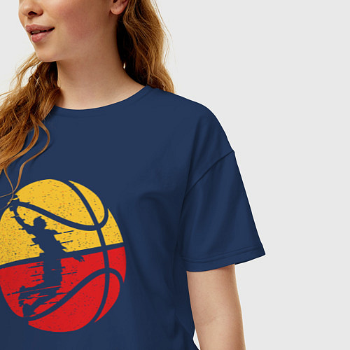 Женская футболка оверсайз Мой Баскетбол / Тёмно-синий – фото 3