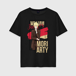 Футболка оверсайз женская William James Moriarty, цвет: черный