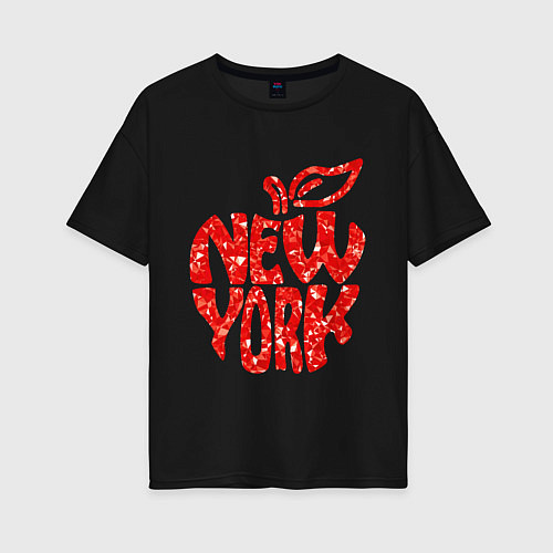 Женская футболка оверсайз NEW YORK / Черный – фото 1