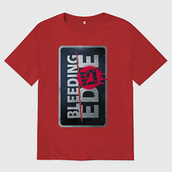 Футболка оверсайз женская Bleeding Edge Logo, цвет: красный
