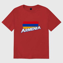 Футболка оверсайз женская Armenia Flag, цвет: красный